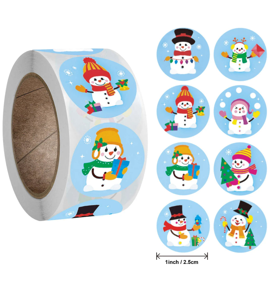 100-500Pcs Cartoon Merry Christmas Sticker Santa Adhesive Decorative Stickers for Xmas Gifts Envelop Seals Cards Packages (ONLINE ORDER ONLY)