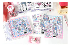 1pcs New Kawaii Heartbeat Girl Scrapbooking Sticker Art Collage Diary Journal DIY Craft Aesthetics Decorative Sticker Stationery (ONLINE ORDER ONLY)
