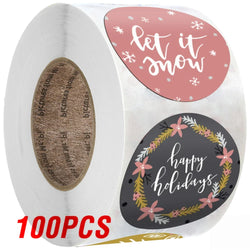 100-500 Pcs Golden Font Merry Christmas Sticker Thank You Sticker Seal Label For Envelope Gift Wrapping Scrapbook 1 Inch (ONLINE ORDER ONLY)