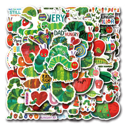 10/30/55PCS Cute The Very Hungry Caterpillar Toys Stickers For Kids DIY Stationery Phone Fridge Car Funny Cartoon Graffiti Decal (Online Order Only)