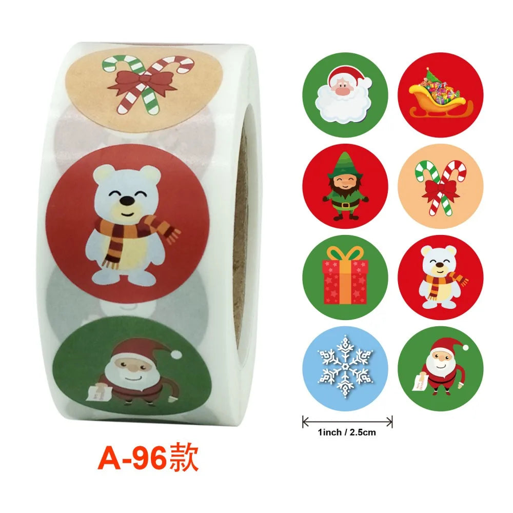 50-500Pcs Cartoon Merry Christmas Tree Label kids Stickers for Gift Package Wrapping Festival Party Baking Paper Seal Stickers (ONLINE ORDER ONLY)