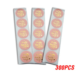 100-500pcs Round Paper Pink Pretty Things Inside Stickers Gold Thank You Stickers For Small Business Packaging Seal Label (ONLINE ORDER ONLY)