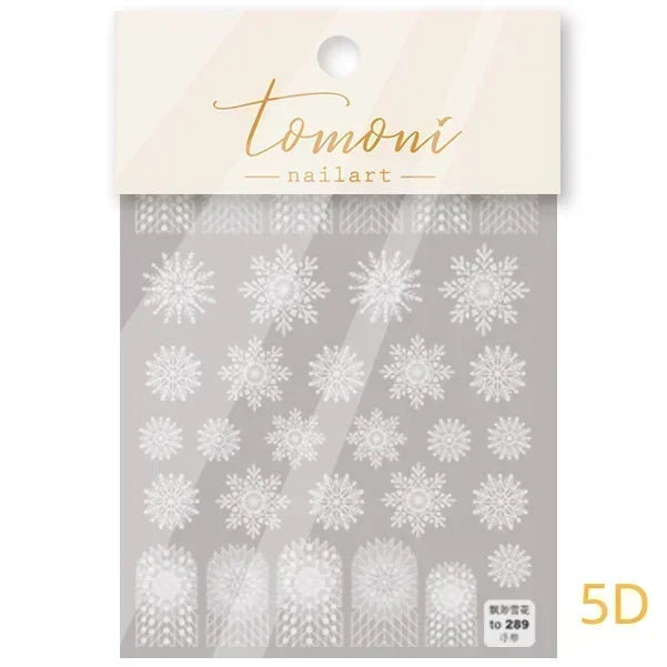 Bronzing Jelly Laser Snowflake Christmas Hot 5D Soft Embossed Relief Self Adhesive Nail Art Decoration Sticker 3D Manicure Decal (ONLINE ORDER ONLY)