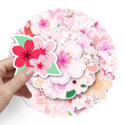 10/30/50PCS Pretty Cherry Blossoms Sakura Flowers Stickers DIY Water Bottle Laptop Refrigerator Luggage Graffiti Sticker Kid Toy (ONLINE ORDER ONLY)