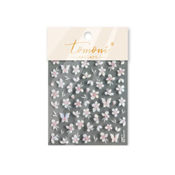 Embossed Flower Pink Butterfly Lucky Peach Blossom Chic Spring Petal 5D Soft Relief Adhesive Nail Art Stickers Manicure Decals (Online Order Only)