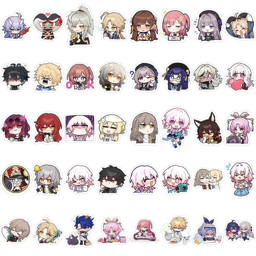 10/40/80PCS Honkai: Star Rail Stickers Adventure Strategy Game Sticker Cute Cartoon Decals Luggage Laptop Guitar Bike Kids Toys (ONLINE ORDER ONLY)