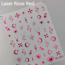 Shiny Laser Constellation Totem Pink Blue Gold Silver Shell Starfish Moon Star 3D Self Adhesive Nail Art Sticker Manicure Decals (ONLINE ORDER ONLY)