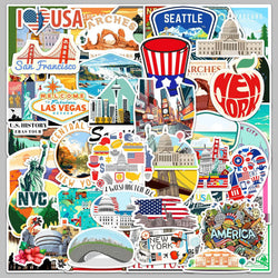 50pcs Outdoor Scenery Graffiti Stickers for Helmet, Wall, Desktop Decoration (ONLINE ORDER ONLY)