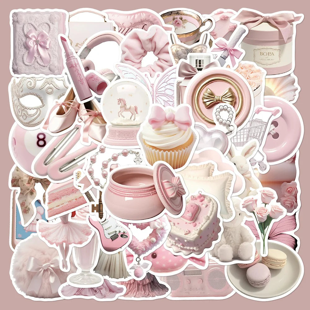 Pink Ballet Stickers Set: Cute Decals for Laptop, Notebook, Suitcase, Phone, Toys (Online Order Only)