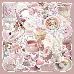 Pink Ballet Stickers Set: Cute Decals for Laptop, Notebook, Suitcase, Phone, Toys (Online Order Only)