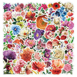 50pcs Sunflower Bee Waterproof Stickers for Laptop, Phone, Car, Skateboard Decoration (Online Order Only)