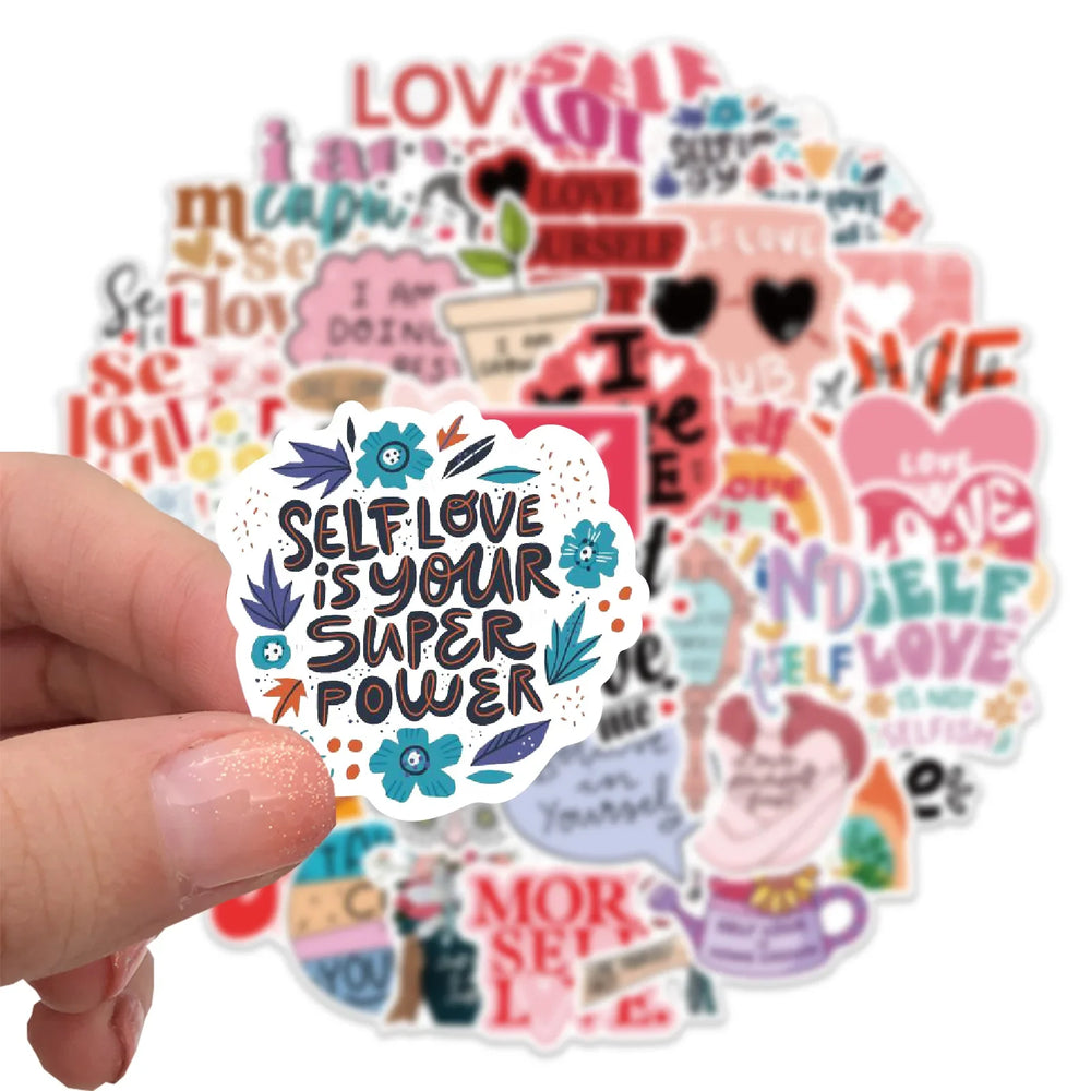 10/30/50PCS Inspirational Self Love Graffiti Stickers Decal for Kid Toy Aldult Gift DIY Laptop Motorcycle Car Meaningful Sticker (Online Order Only)