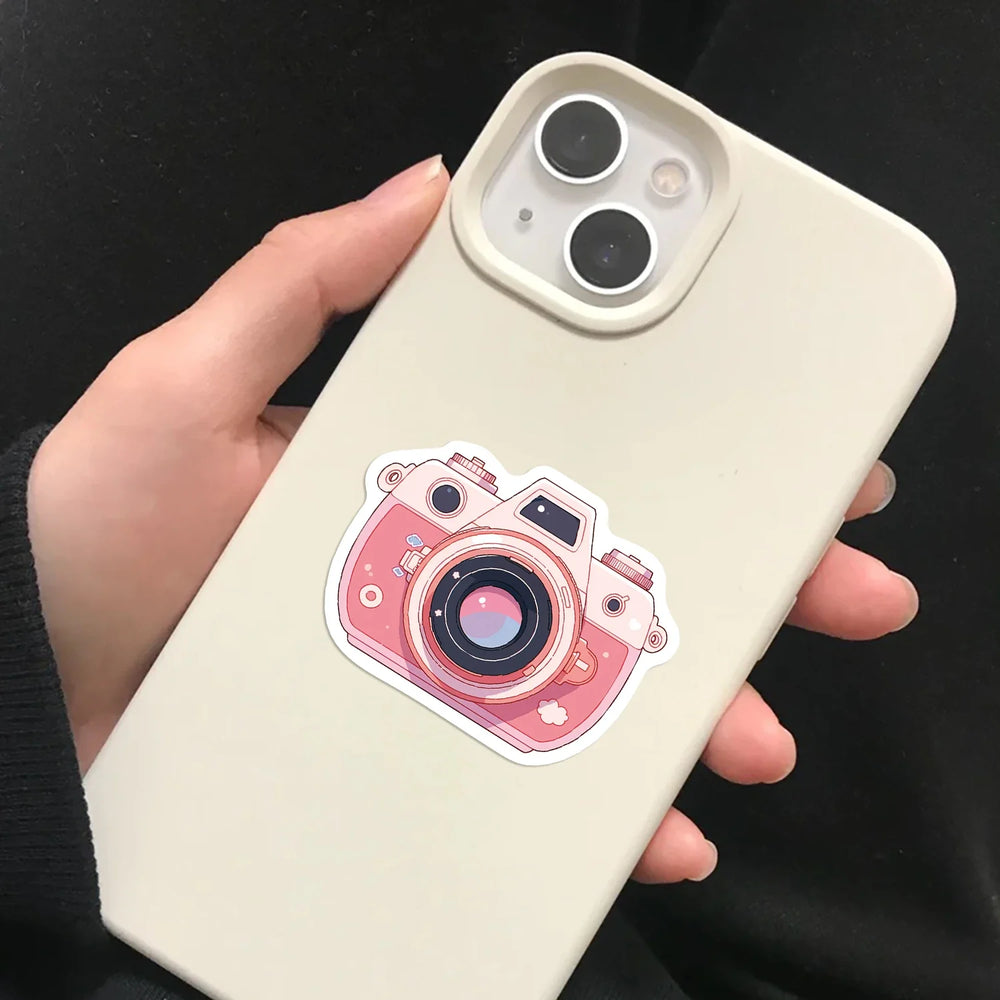 50Pcs Retro Cartoon Camera Photographer Stickers Aesthetic DIY Scrapbook Phone Case Travel Luggage Skateboard Cool Sticker (ONLINE ORDER ONLY)
