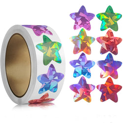 100-500pcs Color Holographic Star Stickers Birthday Wedding Gift Party Decor Seals Label Envelope Baking Labels Sticker (Online Order Only)