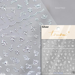 Baroque Figure Flower Totem Geometric Star Love Heart Hot Stamping Embossed Relief Self Adhesive Nail Art Sticker Manicure Decal (ONLINE ORDER ONLY)