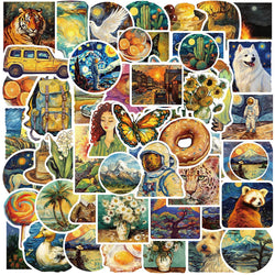 Oil Painting Cartoon Stickers - Laptop, Car, Phone, Suitcase Decoration (10/30/50pcs) (ONLINE ORDER ONLY)