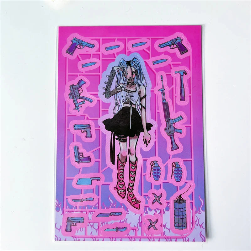 Korean ins Sweet Cool Girl Sticker Scrapbooking Diary DIY Album Decoration Sticker Aesthetic Stationery Art Supplies Personalizd (ONLINE ORDER ONLY)