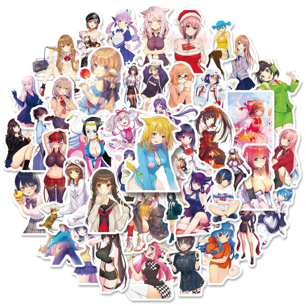 Anime Girl Stickers Pack - Laptop, Phone, Skateboard, Car Decals (Online Order Only)