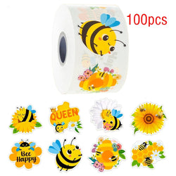100-500pcs Cartoon Bee Stickers Cartoon Animal Reward Stickers Children DIY Handmade Gift Decoration Label Stationery Sticker (ONLINE ORDER ONLY)