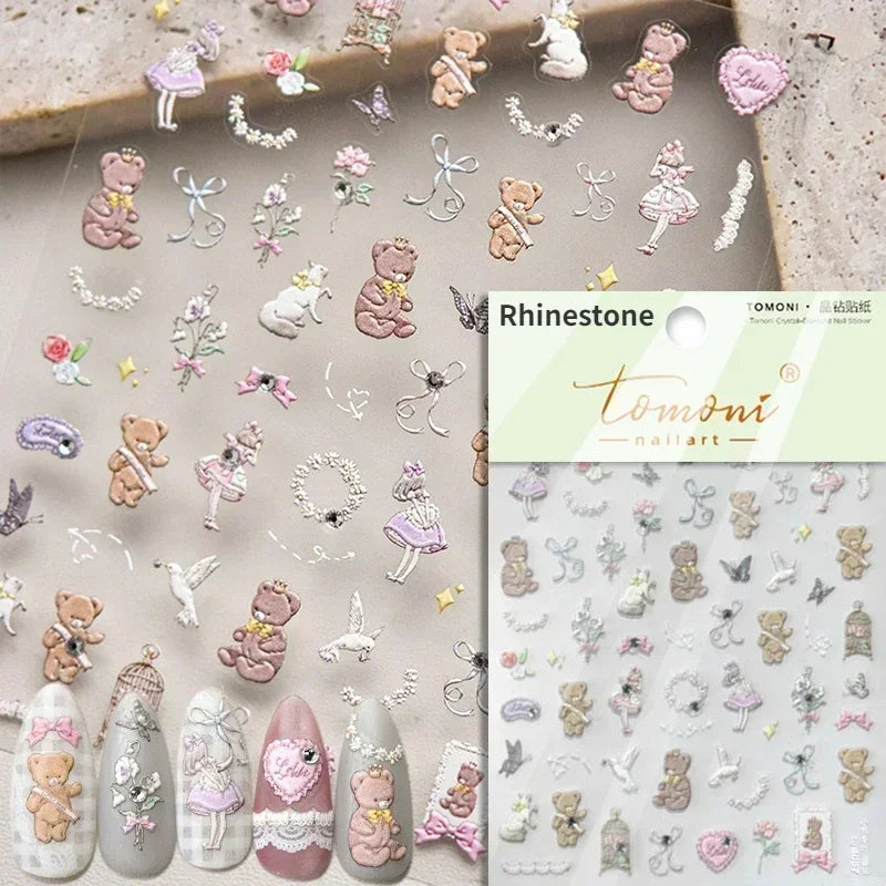 Lovely Dog Puppy Dream Heart Flower Star Pizza Food Sugar Skewers Strawberry Desserts Adhesive Nail Art Stickers Manicure Decals (Online Order Only)