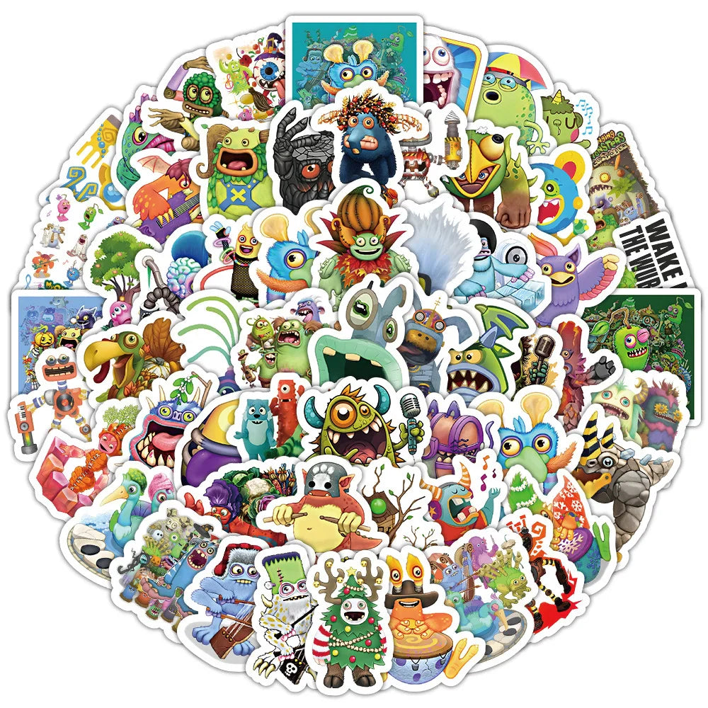 10/30/50/100pcs Game My Singing Monster Anime Stickers Decals Laptop Phone Notebook Guitar Skateboard Cool Waterproof Sticker (ONLINE ORDER ONLY)