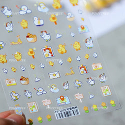 Cute Duck Pear Bowknot Mini Flower Duckling Line Bow Photo Frame Seal Stamp Figure Self Adhesive Nail Art Sticker Manicure Decal (ONLINE ORDER ONLY)