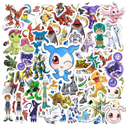 50pcs Digital Monster Anime Stickers for Luggage, Water Cup, Phone, Laptop, Scooter, Refrigerator (Online Order Only)