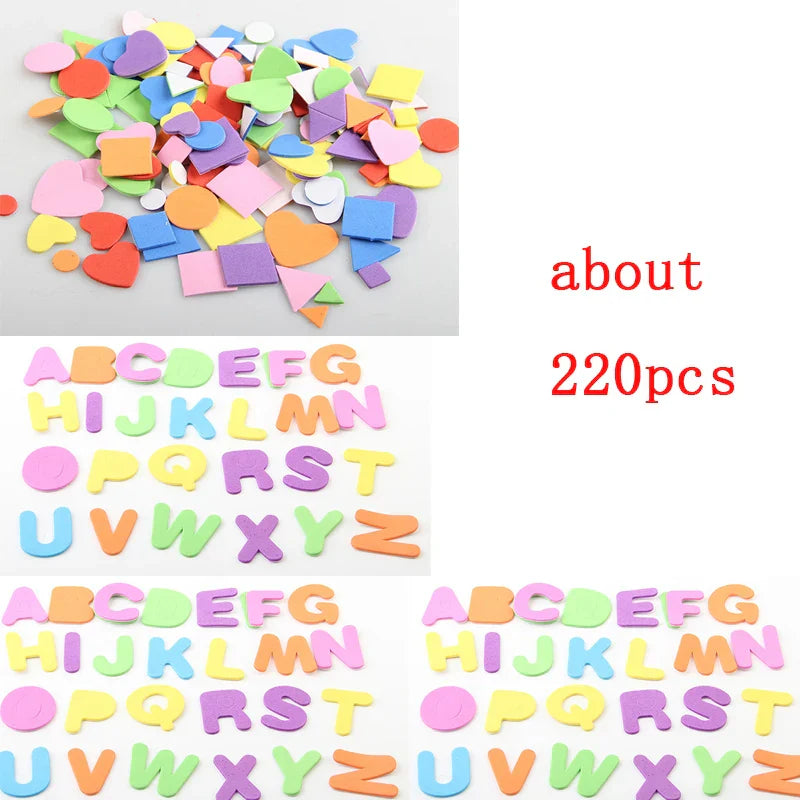 Self Adhesive Mini Geometry Shape EVA Foam Stickers Kids DIY Art Craft Glitter Stars Letter Preschool Stickers Assorted Color (Online Order Only)