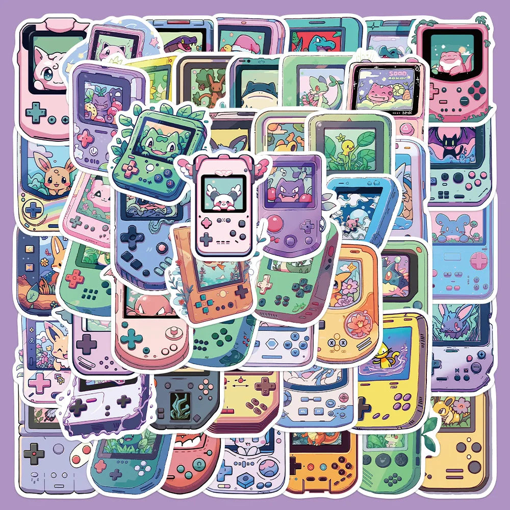 50pcs Cartoon Game Console Stickers for Helmet, Desktop, Wall Decoration (Online Order Only)