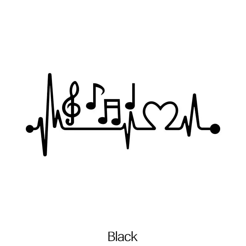 Heartbeat Music  Stickers， Car Styling Decoration Car Accessories Waterproof Vinyl Decal (ONLINE ORDER ONLY)