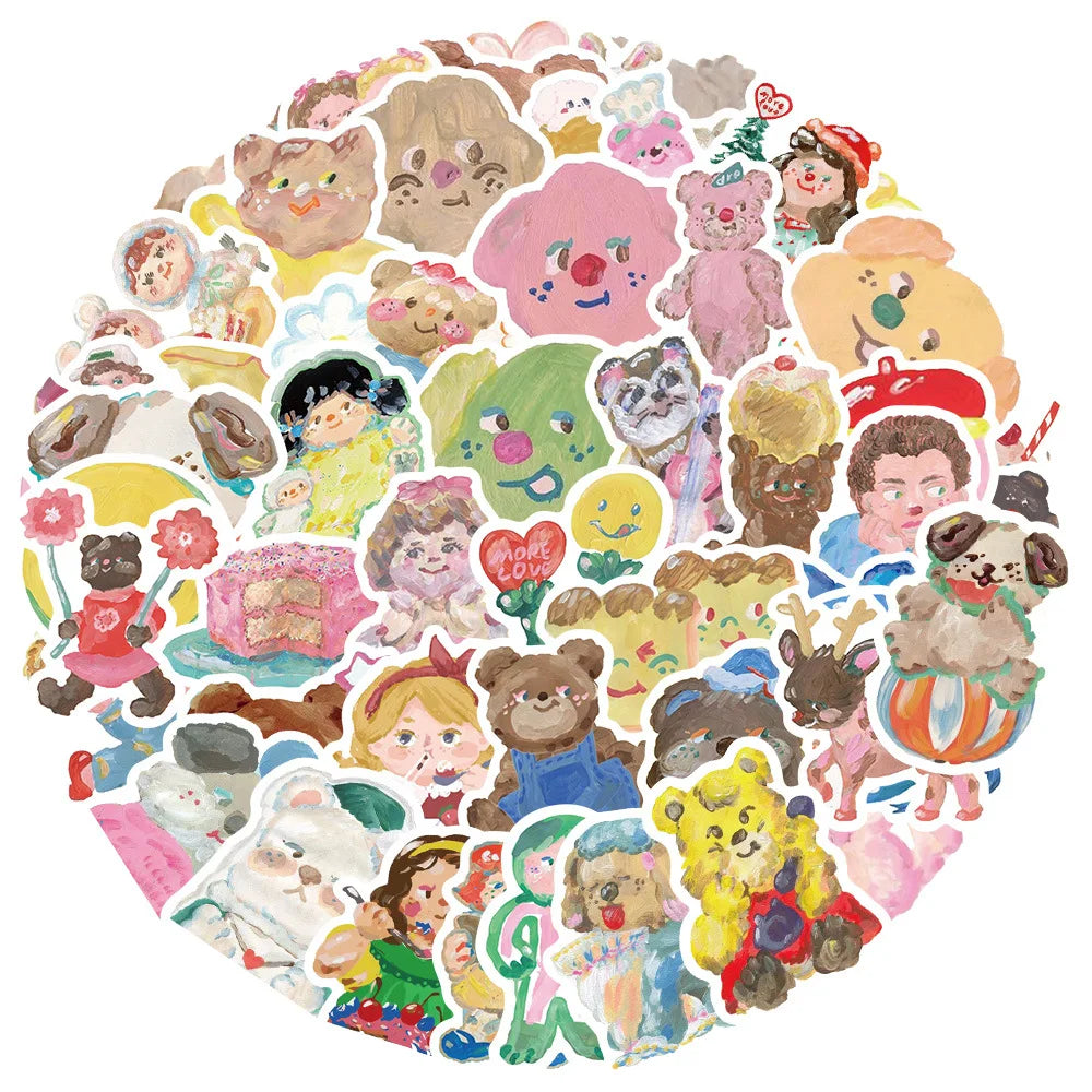 Cartoon Aesthetic Graffiti Stickers: 10/30/55pcs for Skateboard, Phone, Fridge (ONLINE ORDER ONLY)