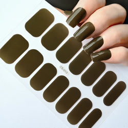14Tips Solid Color Stickers Nail Art Supplies European & American Simple Decals Oil Film Decals Press on Nails Stickers Designer (ONLINE ORDER ONLY)