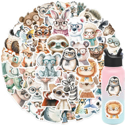 50pcs Cute Little Animal Stickers With Glasses Notebook Guitar Skateboard DIY Sticker For Pack Waterproof Laptop Skin Phone Case (ONLINE ORDER ONLY)