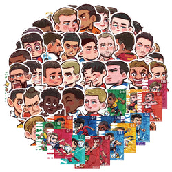 Football Star Cartoon Stickers Waterproof Decals for Laptop, Motorcycle, Luggage, Snowboard, Fridge, Car (10/30/54Pcs) (Online Order Only)