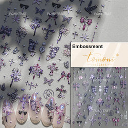 Bowknot Ribbon Butterfly Jelly Shiny Sparkling Delicate Charming Bow Tie 5D Nail Art Decorations Stickers DIY Manicure Decals (ONLINE ORDER ONLY)