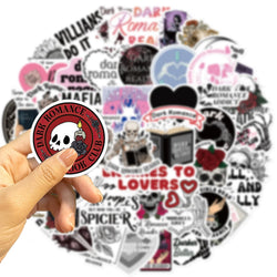 50/52pcs Romance Bookish Spice Reader Stickers Pink Girl Cartoon Decals Aesthetic Decals Phone Laptop Diary Sticker Kids Toys (ONLINE ORDER ONLY)
