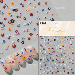 Mini Colourful Flower Black Yellow Petal Wreath 5D Chic Embossed Reliefs Delicate Self Adhesive Nail Art Stickers Manicure Decal (Online Order Only)