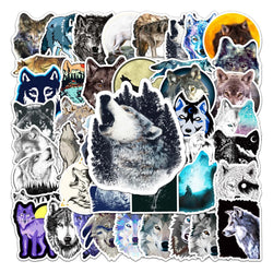 50Pcs Wolf Cartoon Waterproof Vinyl Stickers for Skateboard Snowboard (Online Order Only)