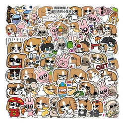 60pcs Beagle Siamese Cartoon Stickers for Suitcase, Water Cup, Stationery, Phone, Car, Laptop, Refrigerator (Online Order Only)