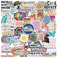 50PCS Social Anxiety Sensory Stickers for Journaling, Skateboard, Phone, Luggage, Fridge, Car, Gift (ONLINE ORDER ONLY)