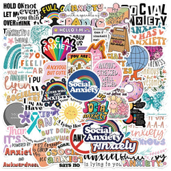 50PCS Social Anxiety Sensory Stickers for Journaling, Skateboard, Phone, Luggage, Fridge, Car, Gift (ONLINE ORDER ONLY)