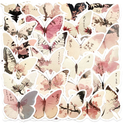30Pcs Princess Color Aesthetic Butterfly Stickers Pack Phone Case Sticker Journal Accessories Scrapbooking Supplies (ONLINE ORDER ONLY)