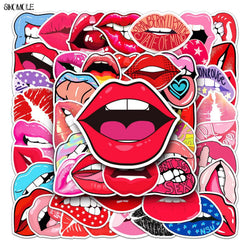 Cartoon Sexy Lips Graffiti Stickers for Car, Skateboard, Laptop Decals (Online Order Only)
