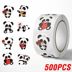 100-500pcs Panda Cute Cartoon Stickers 1inch Reward Sticker Gift Decoration Stationery Stickers (Online Order Only)