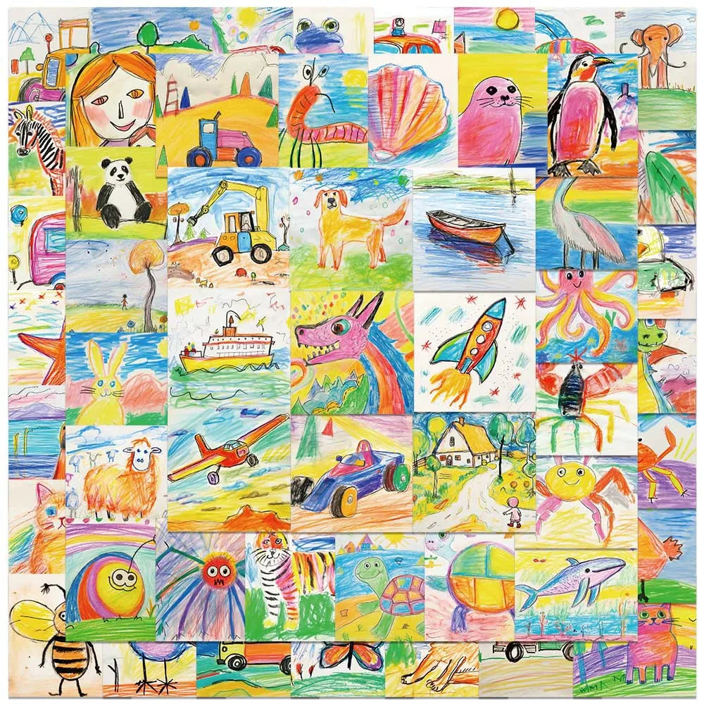 10/30/50PCS Cute Cartoon Painting Stickers Decals DIY Phone Suitcase  Notebook Fridge Bike Guitar Funny Decals Waterproof Toys (ONLINE ORDER ONLY)