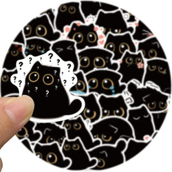 40PCS Cute Little Black Briquette Cat Stickers Waterproof Cartoon Decoration Laptop Cup Phone Suitcase Kids Gift Toy Decal (ONLINE ORDER ONLY)