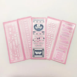Korean Ins Girls Bow Lace Series Sticker Hand Account Idol Card DIY Album Decoration Scrapbooking Stickers Kawaii Stationery (ONLINE ORDER ONLY)