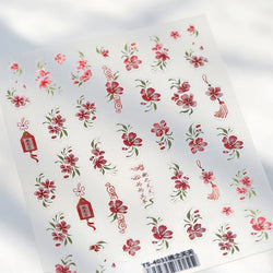 Graceful Peach Blossom Blessing Sachet Pretty Buckle Tassels Pendant Antique Radiant Adhesive Nail Art Stickers Manicure Decals (ONLINE ORDER ONLY)