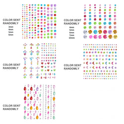 5Pcs Coloful Glitter Face Jewelry Sticker Crystal Eye Body Face Jewels Bady Makeup Tools Temporary Self-Adhesive Nail Rhinestone (ONLINE ORDER ONLY)