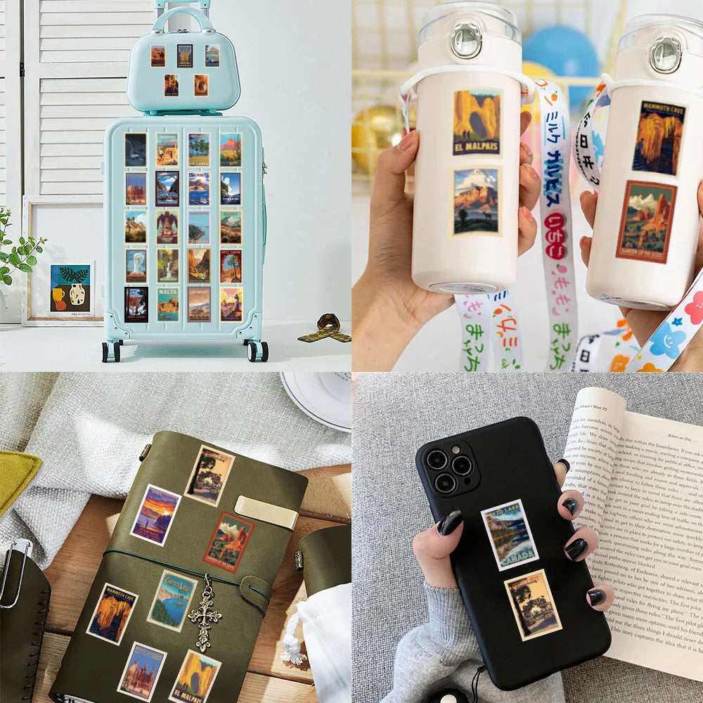 10/30/50pcs Cute Cartoon World Landmarks Aesthetic Poster Stickers  Decals Notebook Skateboard Laptop Phone Decoration Sticker (Online Order Only)
